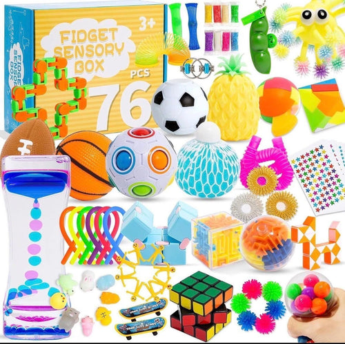 $100 MSRP 76 Pack Sensory Toys Set, Stress Relief and Anti-Anxiety Bundle Sensor