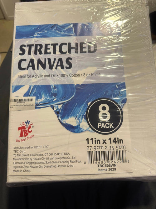 11x 14in 8 pack TBC The Best Crafts Stretches Canvas