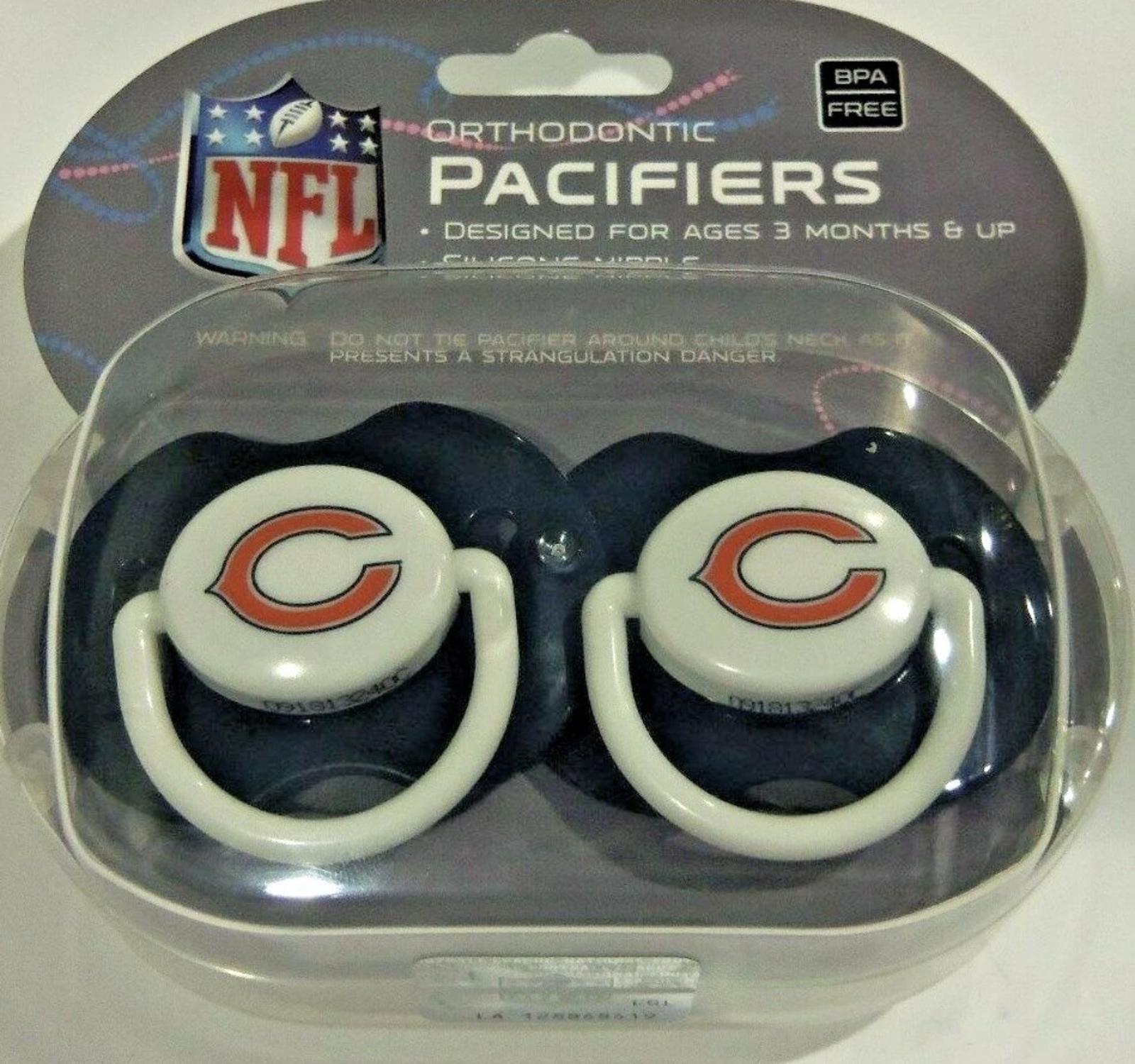 NFL Chicago Bears Pacifier set of 2 Solid Color w/Case by baby fanatic