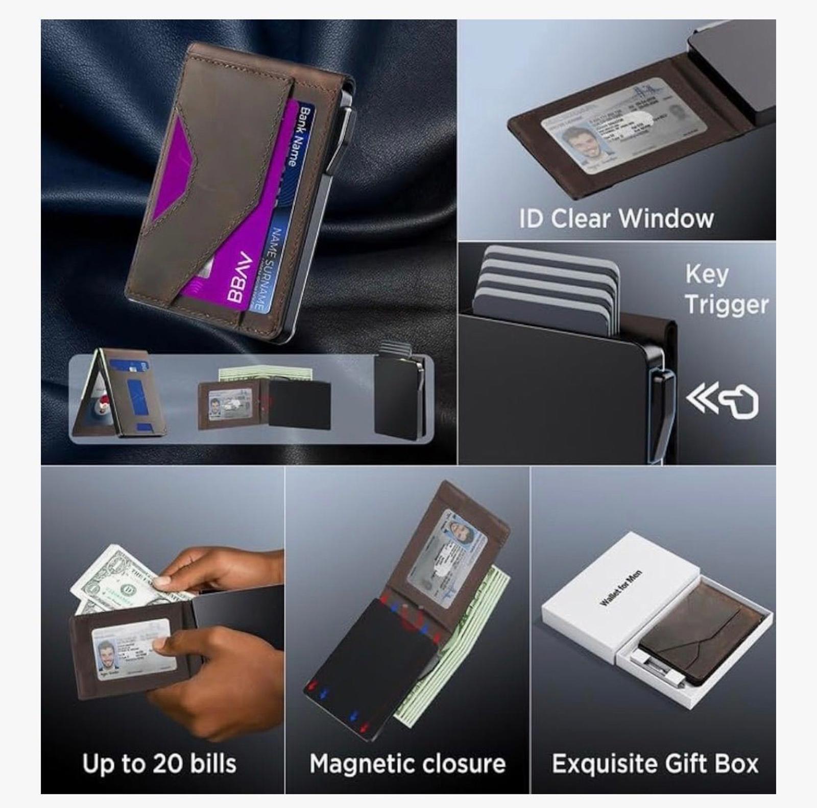 Wallet for Men - Slim Leather Mens Wallet