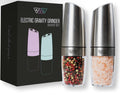KSL Gravity Electric Salt and Pepper Grinder Set - Mother's Day Gift - Adjust...