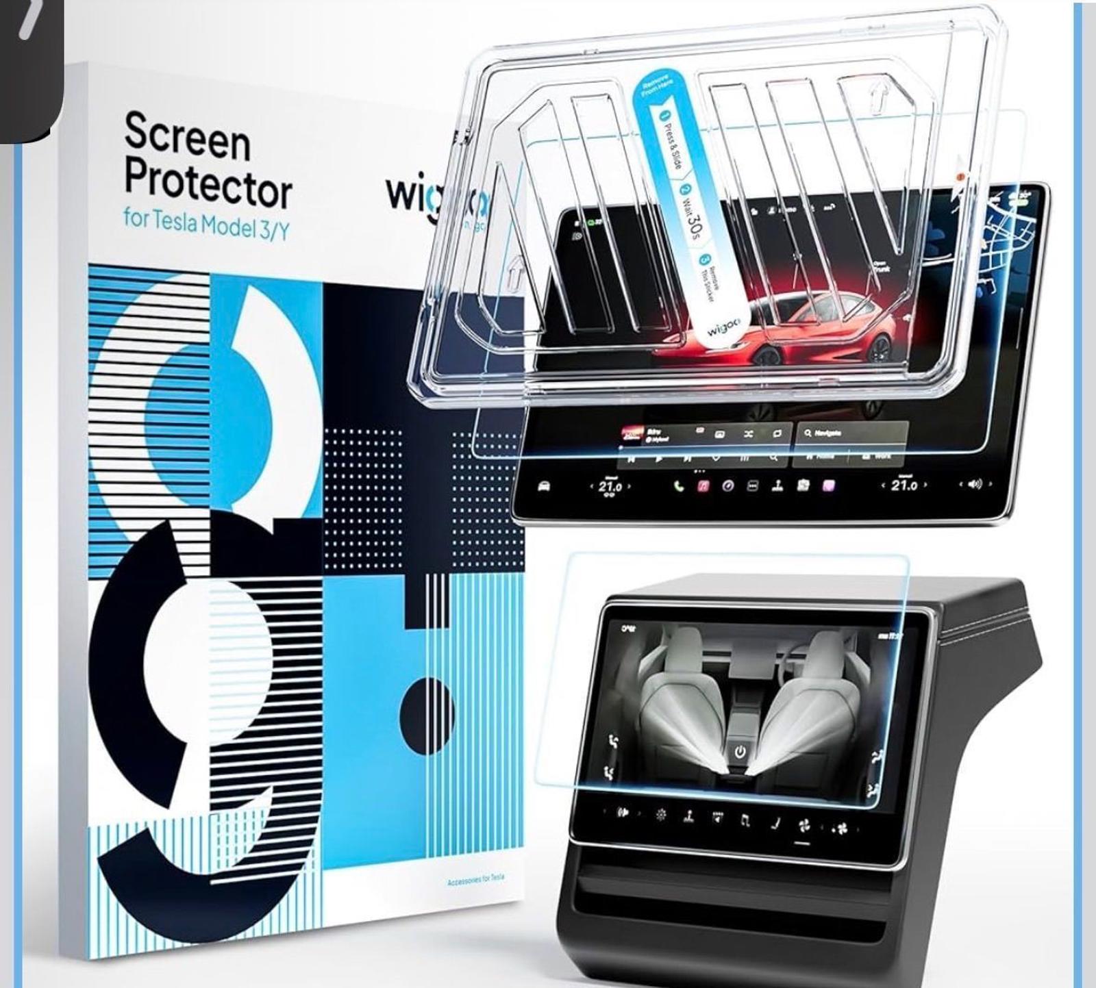 Wigoo Tesla Model Y Juniper & Model 3 Highland Screen Protector Matte [No Glare & Fingerprint] Model 3 (2024~2026)/Model Y Juniper Accessories, 15.4"