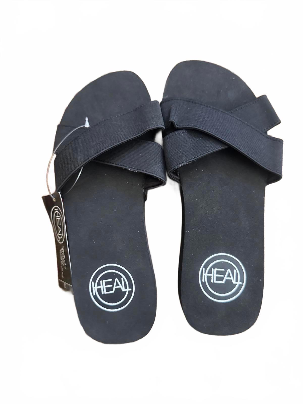 Heal Black Slip-On Sandals size 8