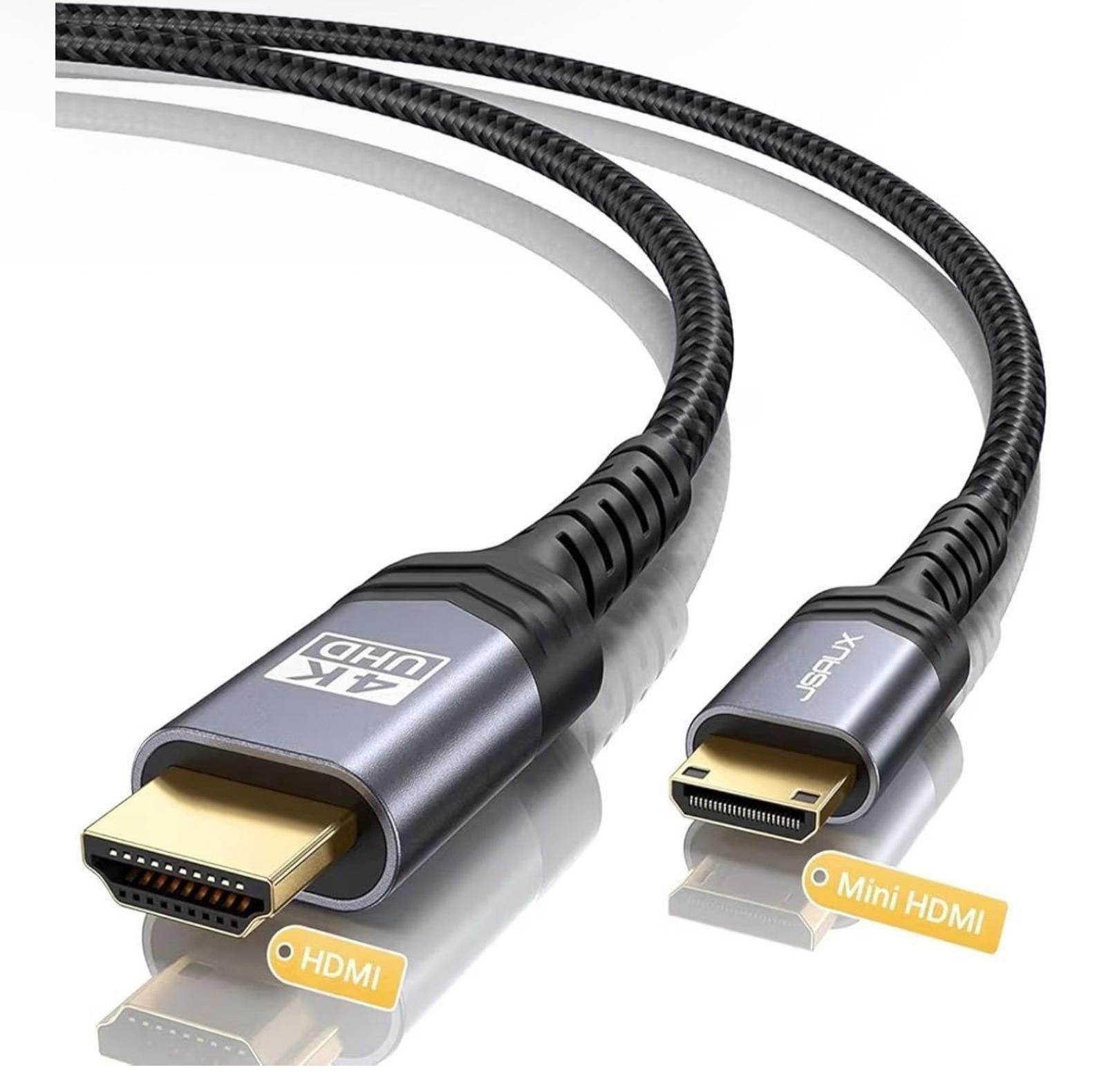 JSAUX Mini HDMI to HDMI Cable 6FT, [Aluminum Shell, Braided] High Speed 4K 60Hz