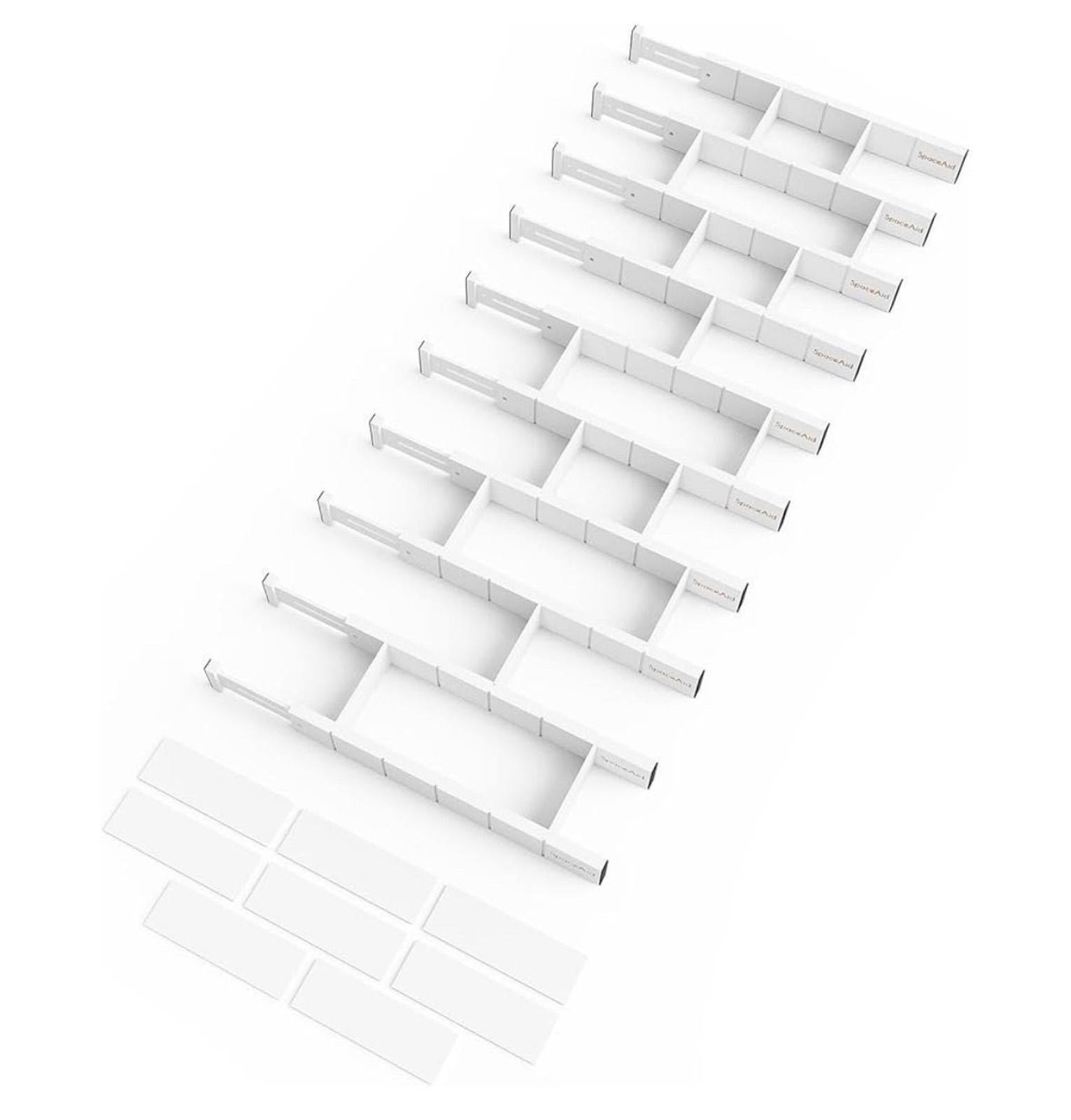 SpaceAid Bamboo Drawer Dividers with Inserts and Labels, Kitchen Adjustable