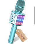 Kids Karaoke Microphone Machine Toys for Girls Bluetooth Microphone with LED Lig