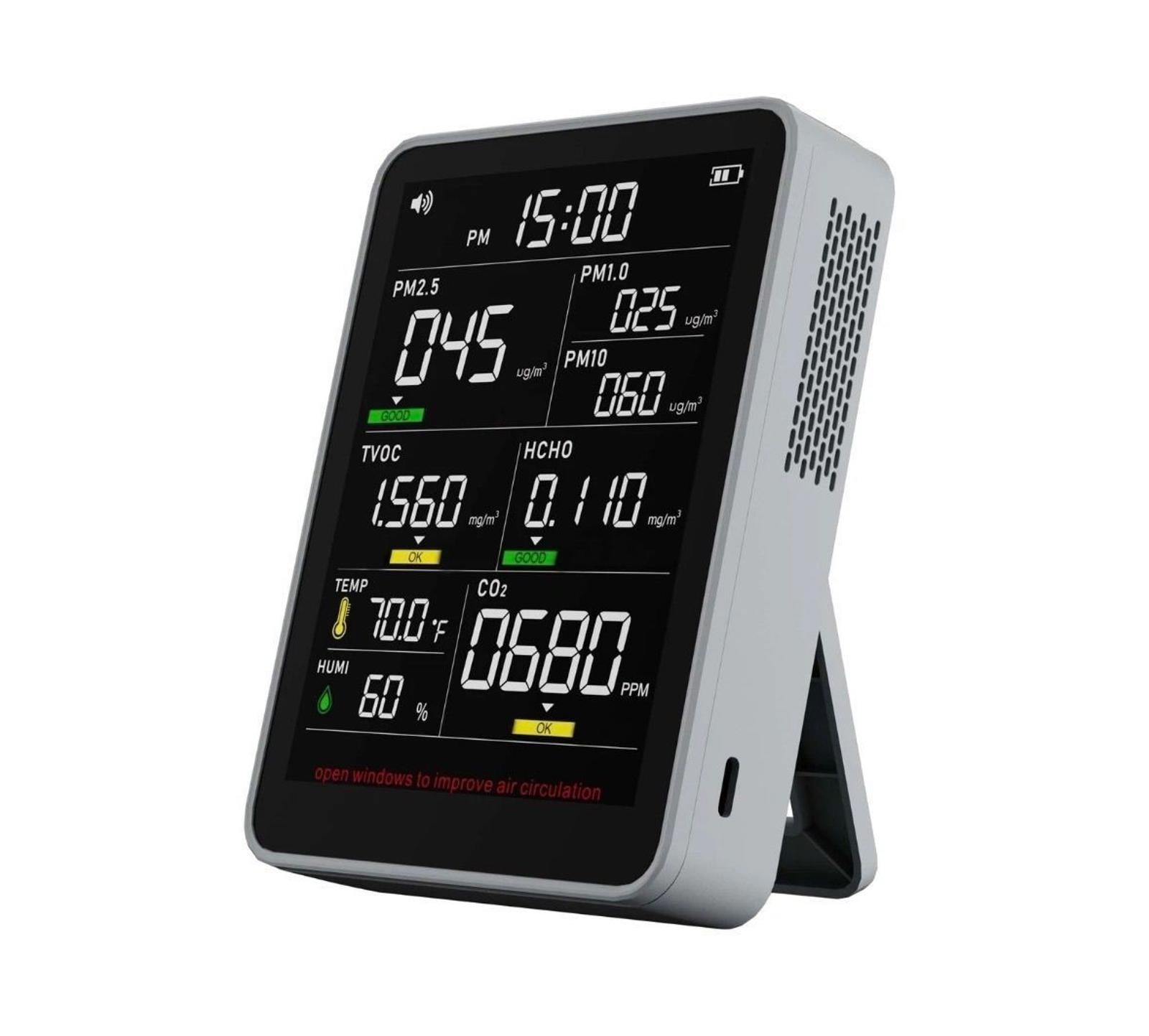 Xoopon 9-in-1 Professional Indoor Air Quality Monitor Indoor Portable PM2.5/P...
