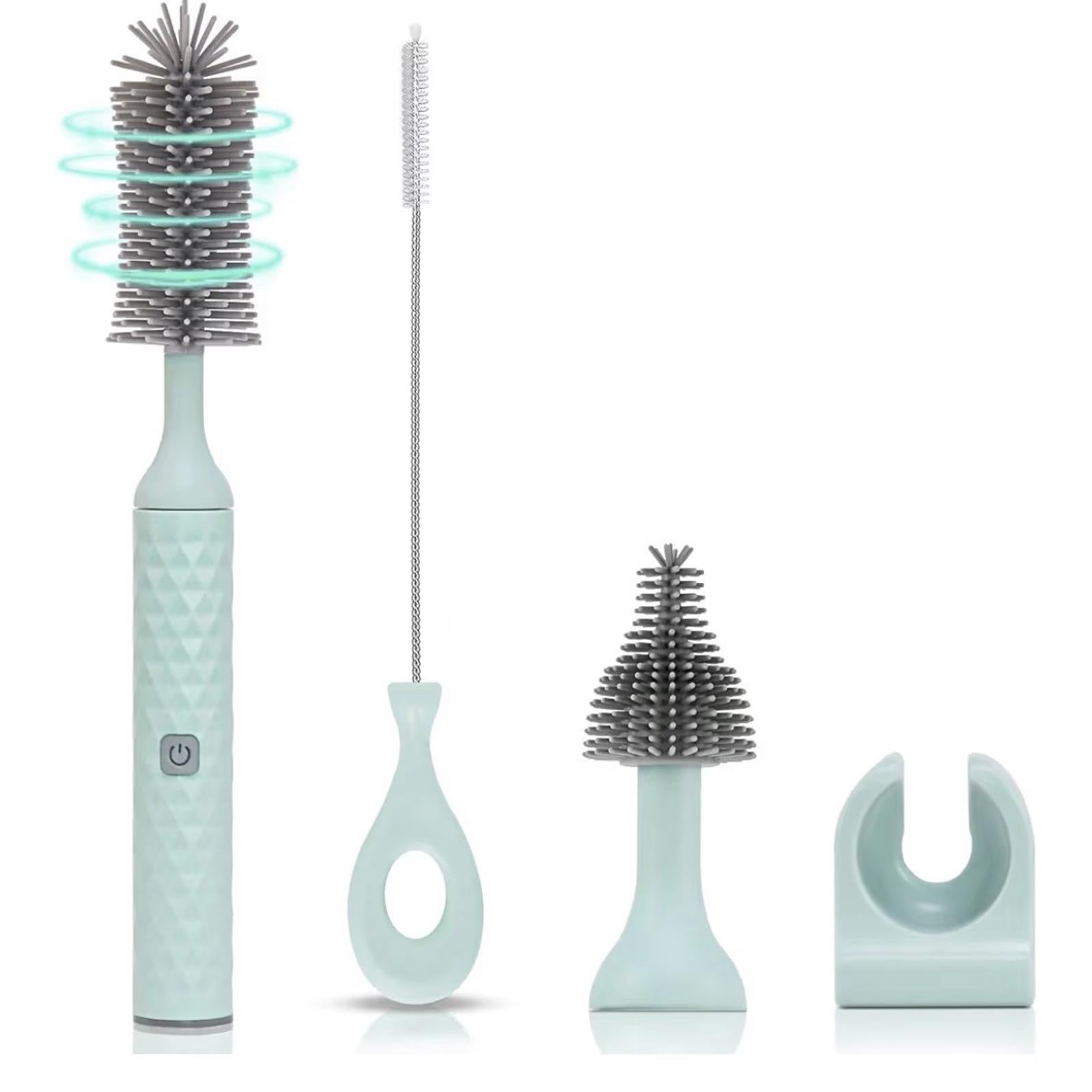 Bottle Cleaner Set - 4 Piece Silicone Brush for Bottles, Pacifiers, Straws - ...
