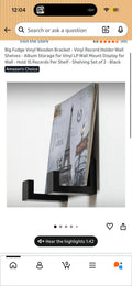 Big Fudge Wooden Bracket Vinyl Record Holder Wall Shelves - Album Storage for