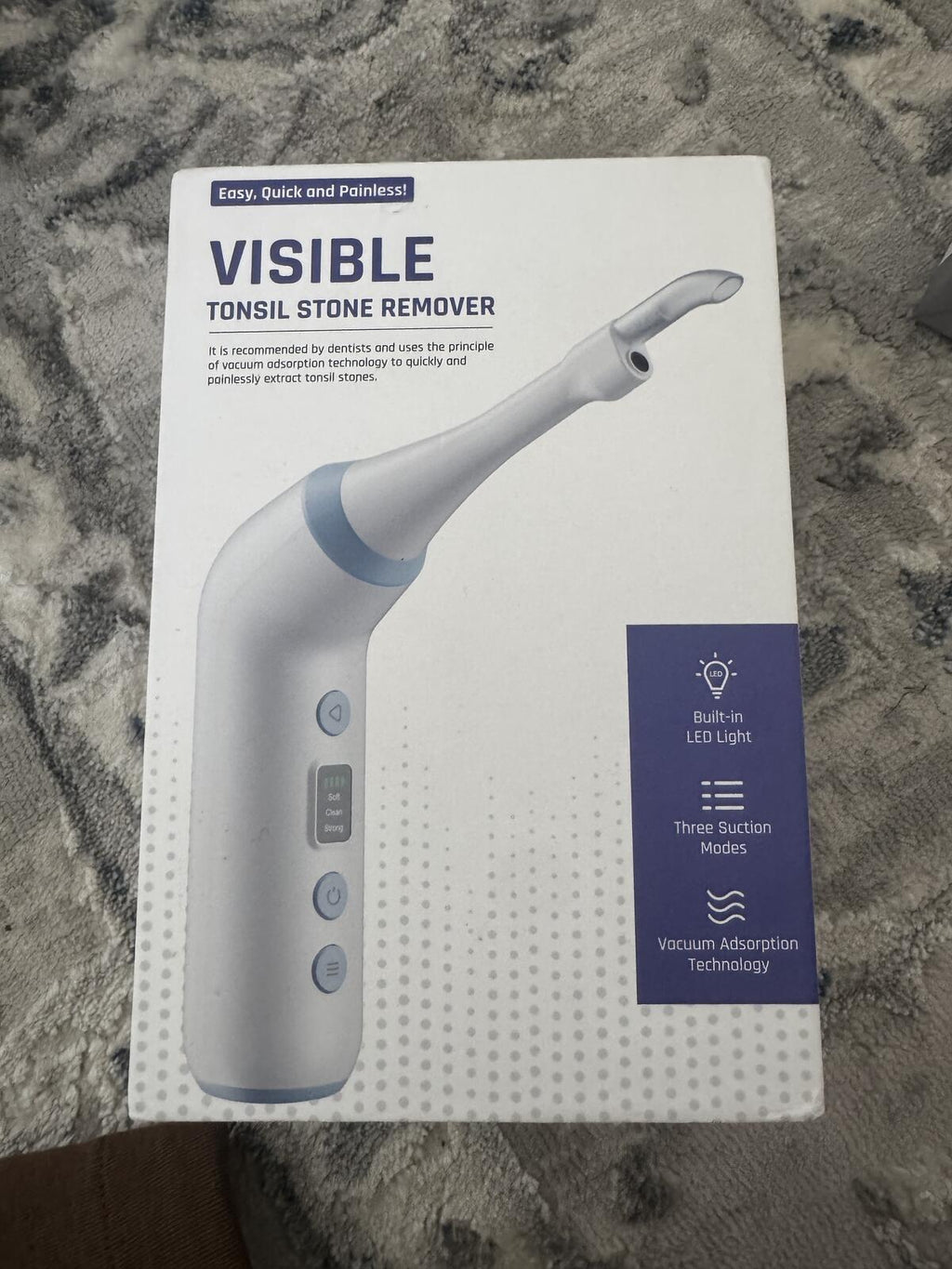 Visible Tonsil Stone Remover with Built-in LED Light and Vacuum Adsorption