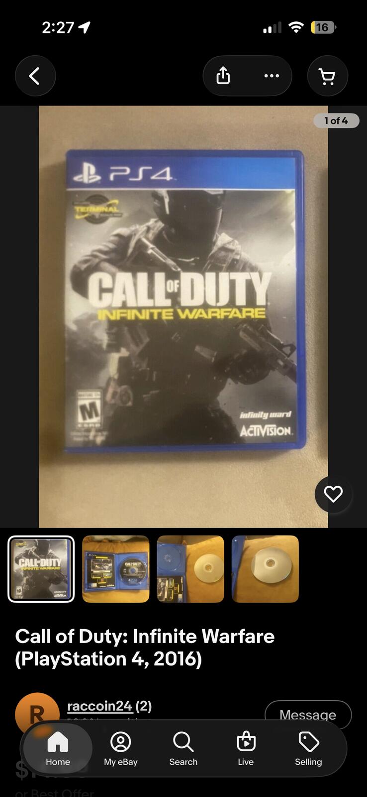 Call of Duty: Infinite Warfare (PlayStation 4, 2016)