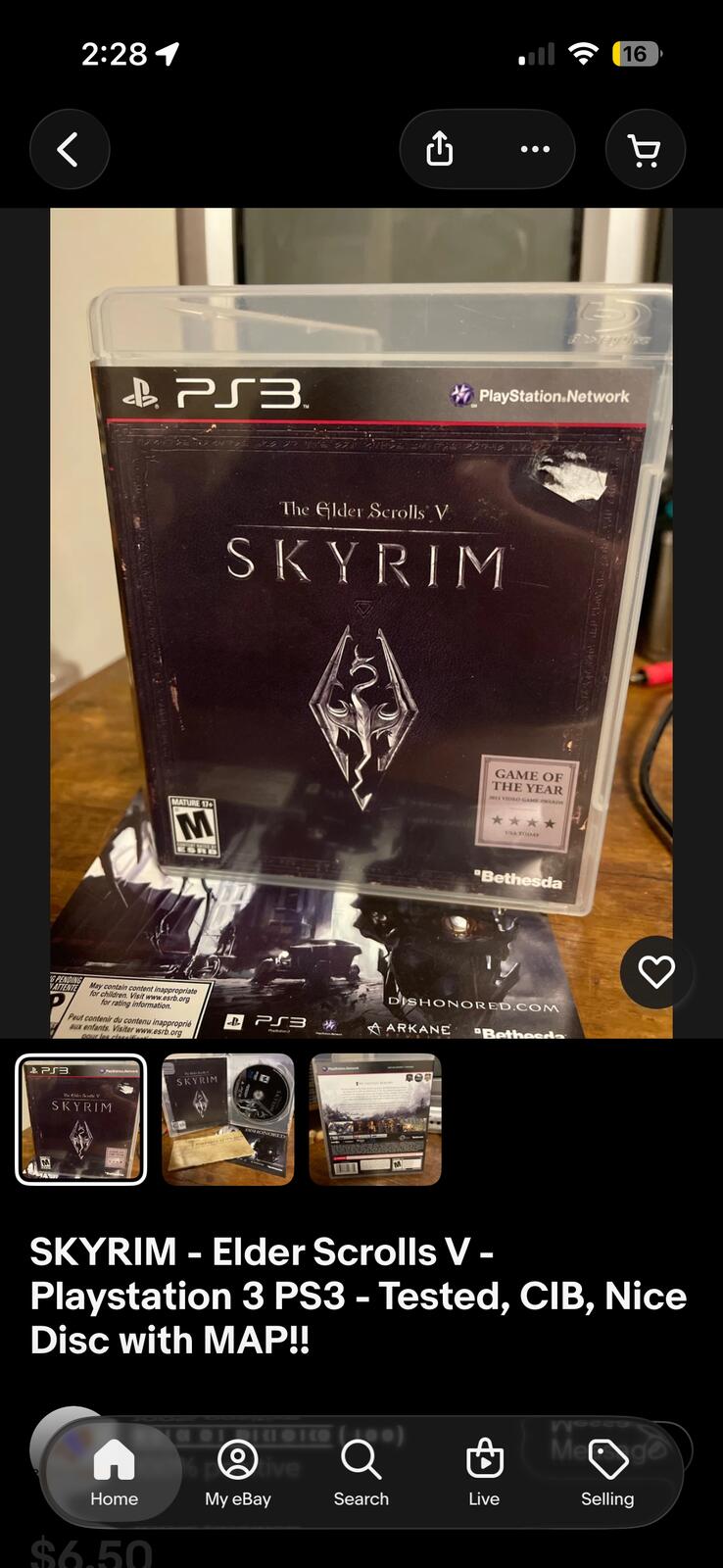 SKYRIM - Elder Scrolls V - Playstation 3 PS3 - Tested, CIB, Nice Disc with MAP