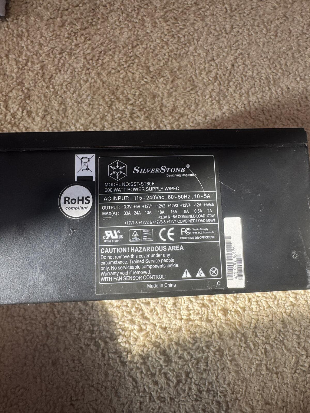 SilverStone Strider Plus 600W 80 Plus Bronze Modular Power Supply