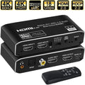 HDMI 2.0 2x1 Switch with 7.1 Audio Extractor and eARC Support