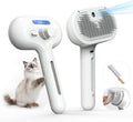 Electric Pet Grooming Brush with Self-Cleaning and LED Light