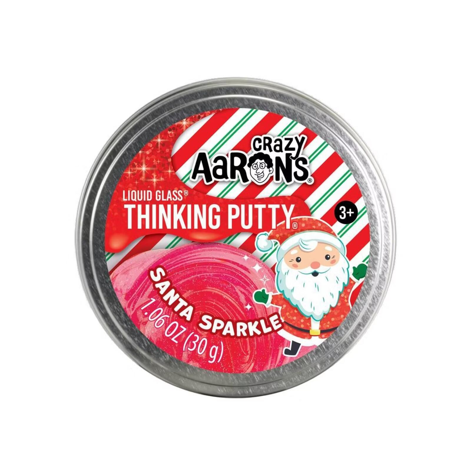 Crazy Aaron's Thinking Putty Liquid Glass Santa Sparkle 1.06 oz