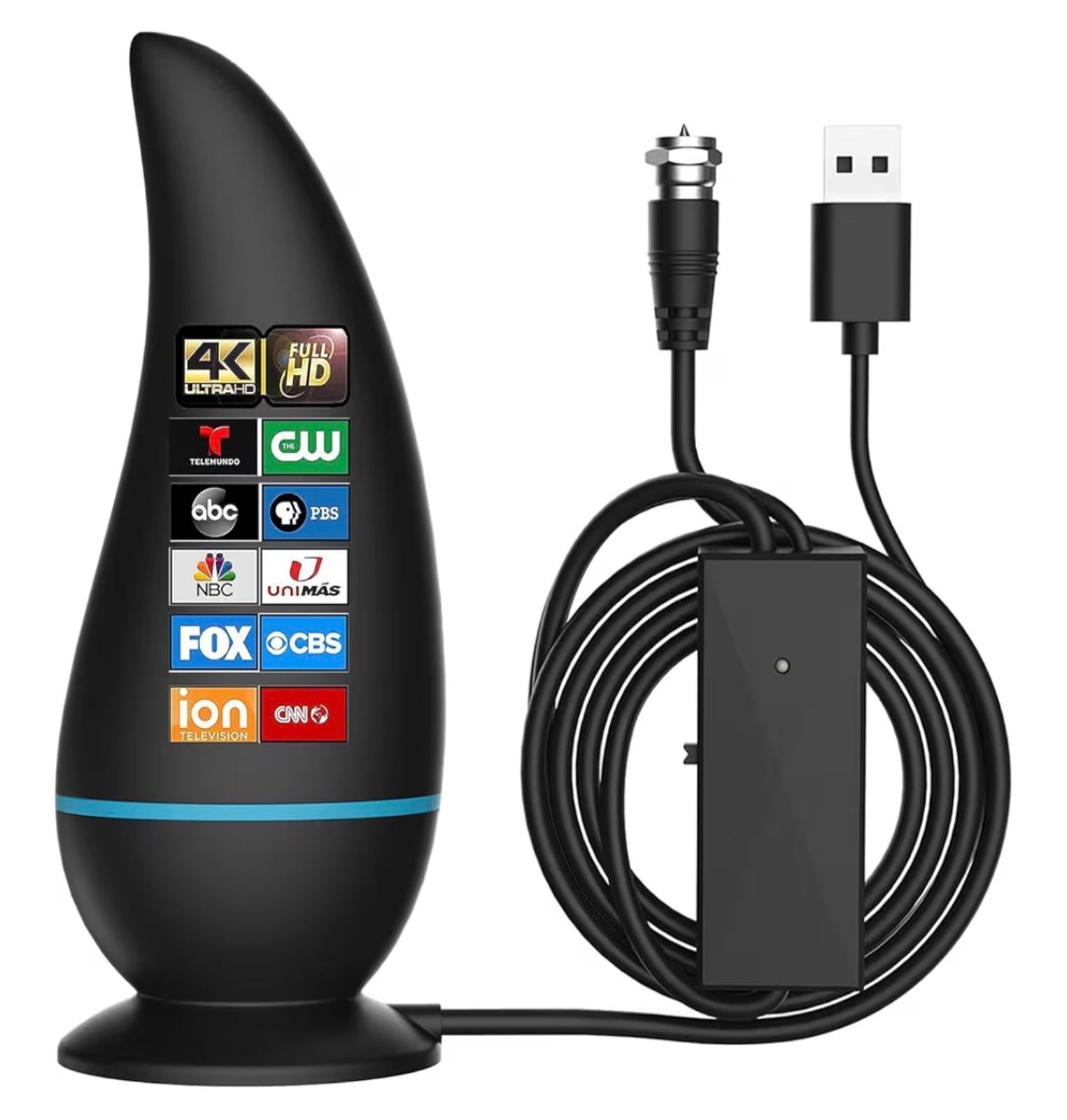 4K Ultra HD TV Antenna with USB Power Cable