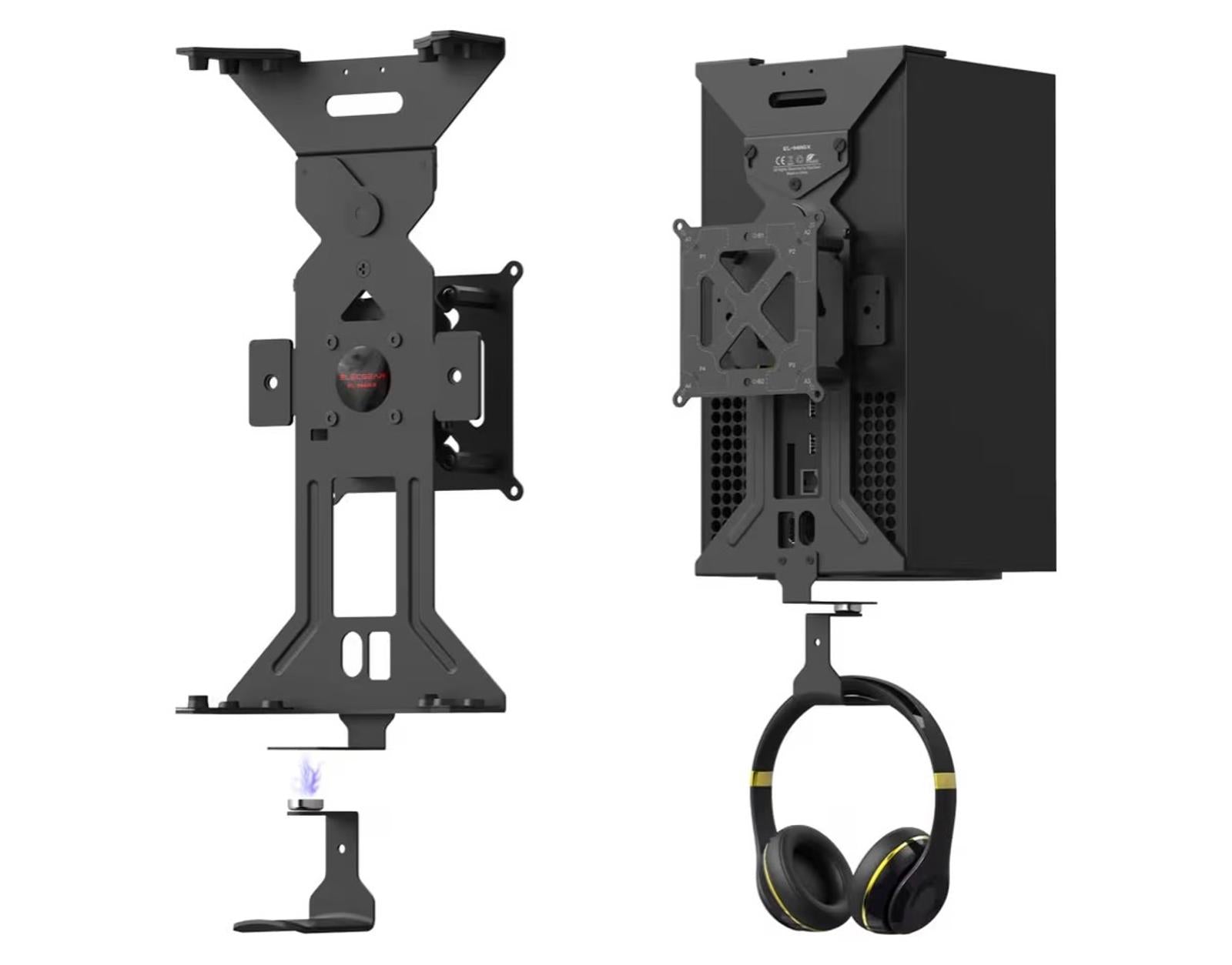 Adjustable Wall Mount Bracket for PC and Headphones Holder