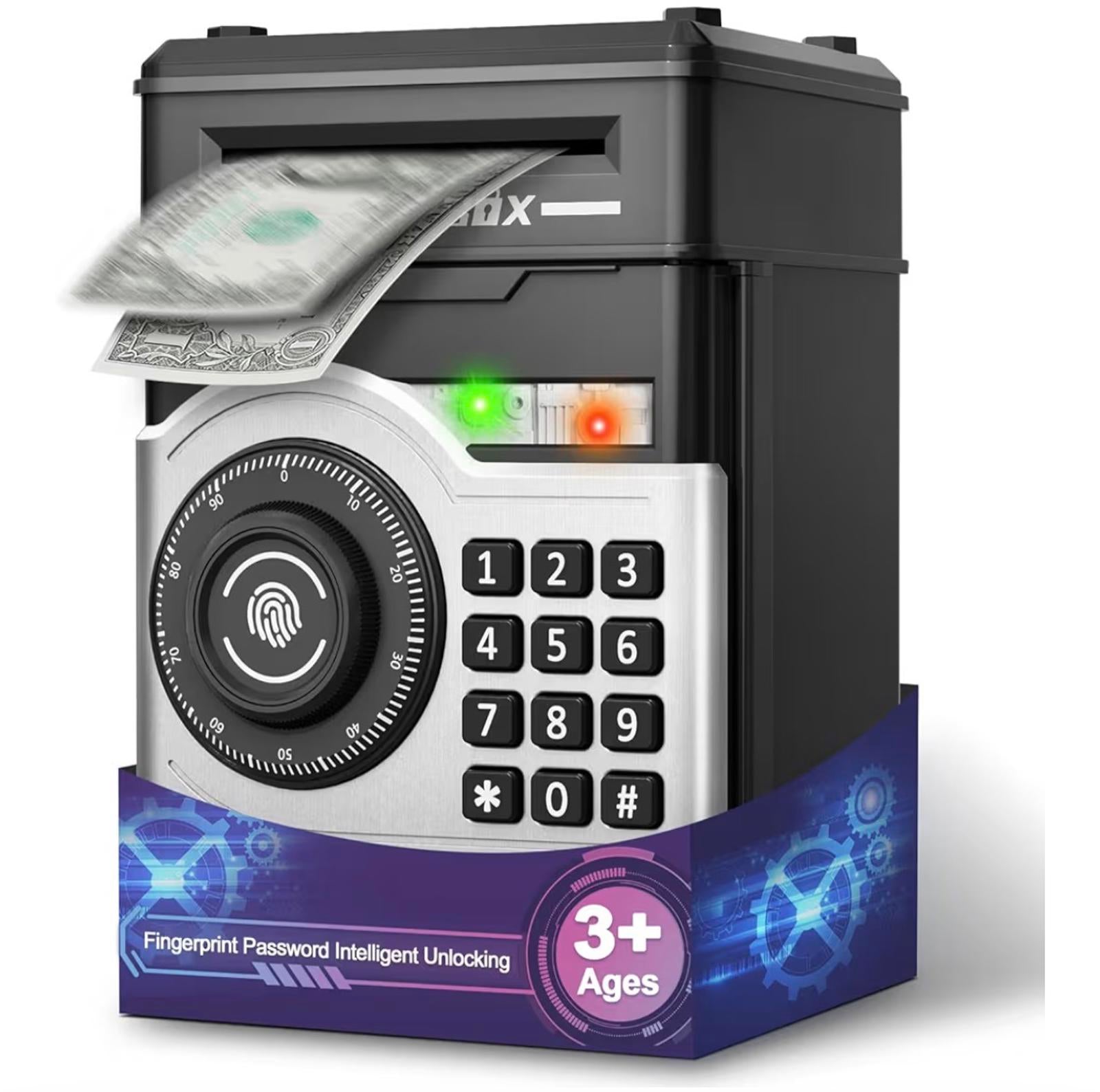 SafeMax Fingerprint Password Intelligent Unlocking Money Safe Box for Kids