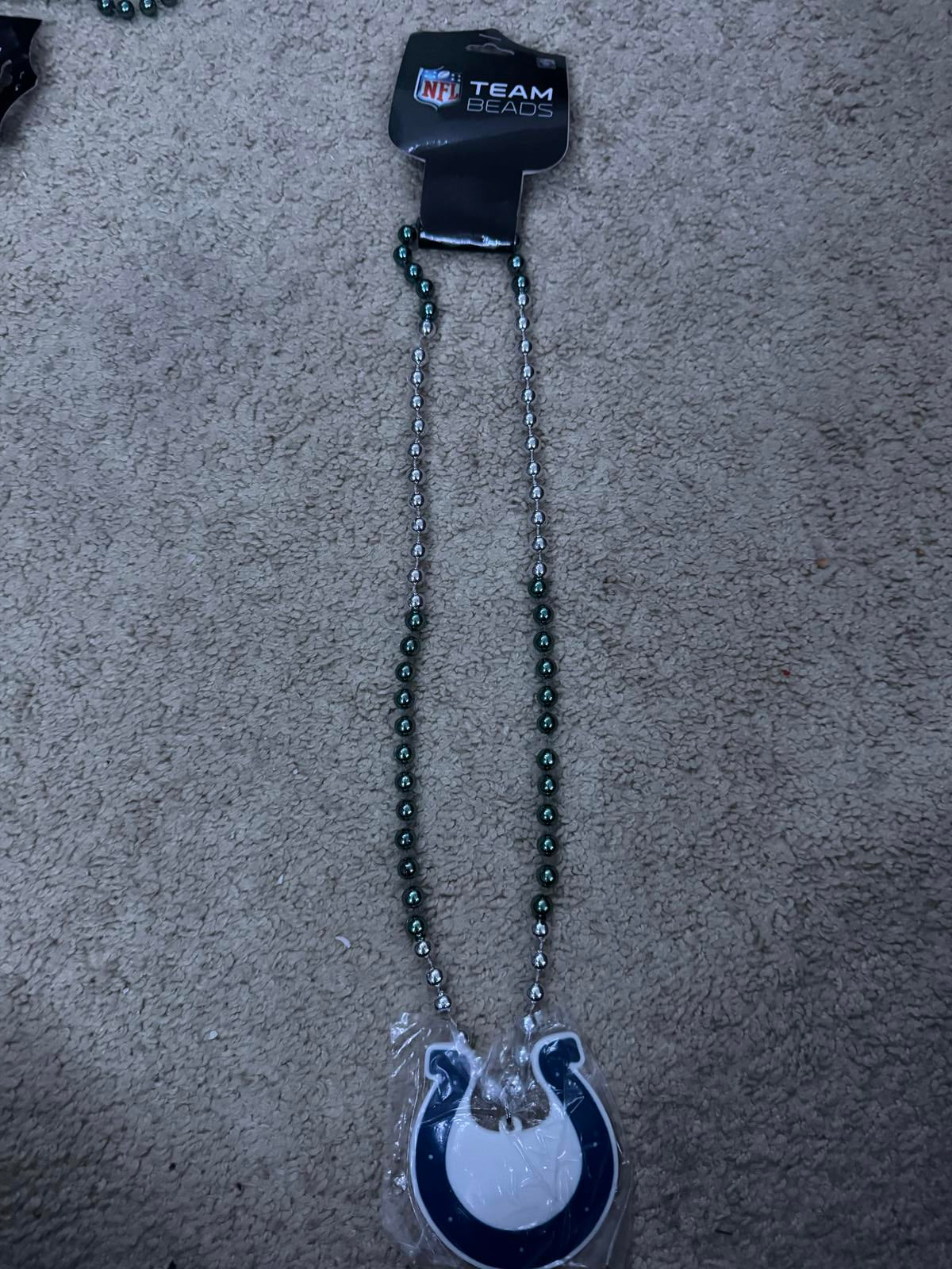 NFL Team Beads Necklace with Indianapolis Colts Pendant