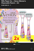 Rifle Paper Co. + Venus Women's Disposable Razors - 2 Count