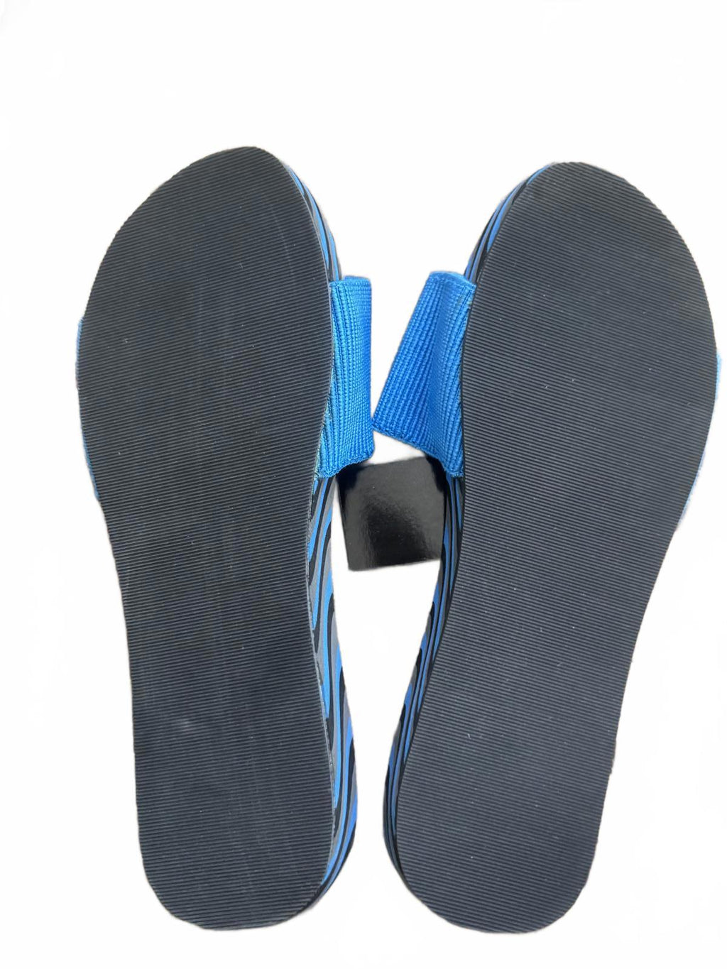 Heal Blue and Black Striped Slide Sandals size 6