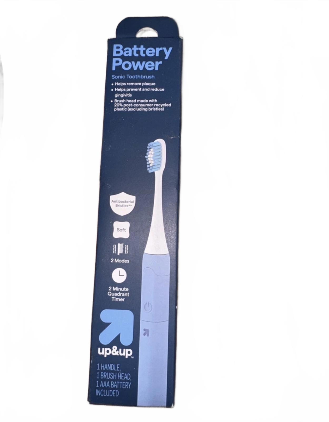 up&up Battery Power Sonic Toothbrush with 1 Brush Head and AAA Battery Included