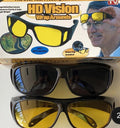 Two Pairs of HD Vision Wraparound Sunglasses for Day & Night Vision -