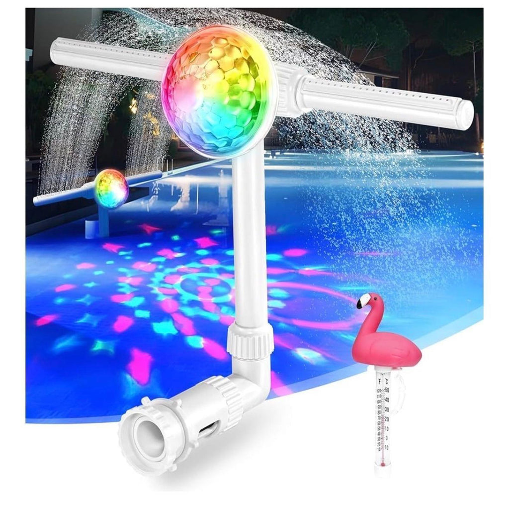 Waipfaru Pool Fountain with LED Lights, Above/Inground Pool Accessories