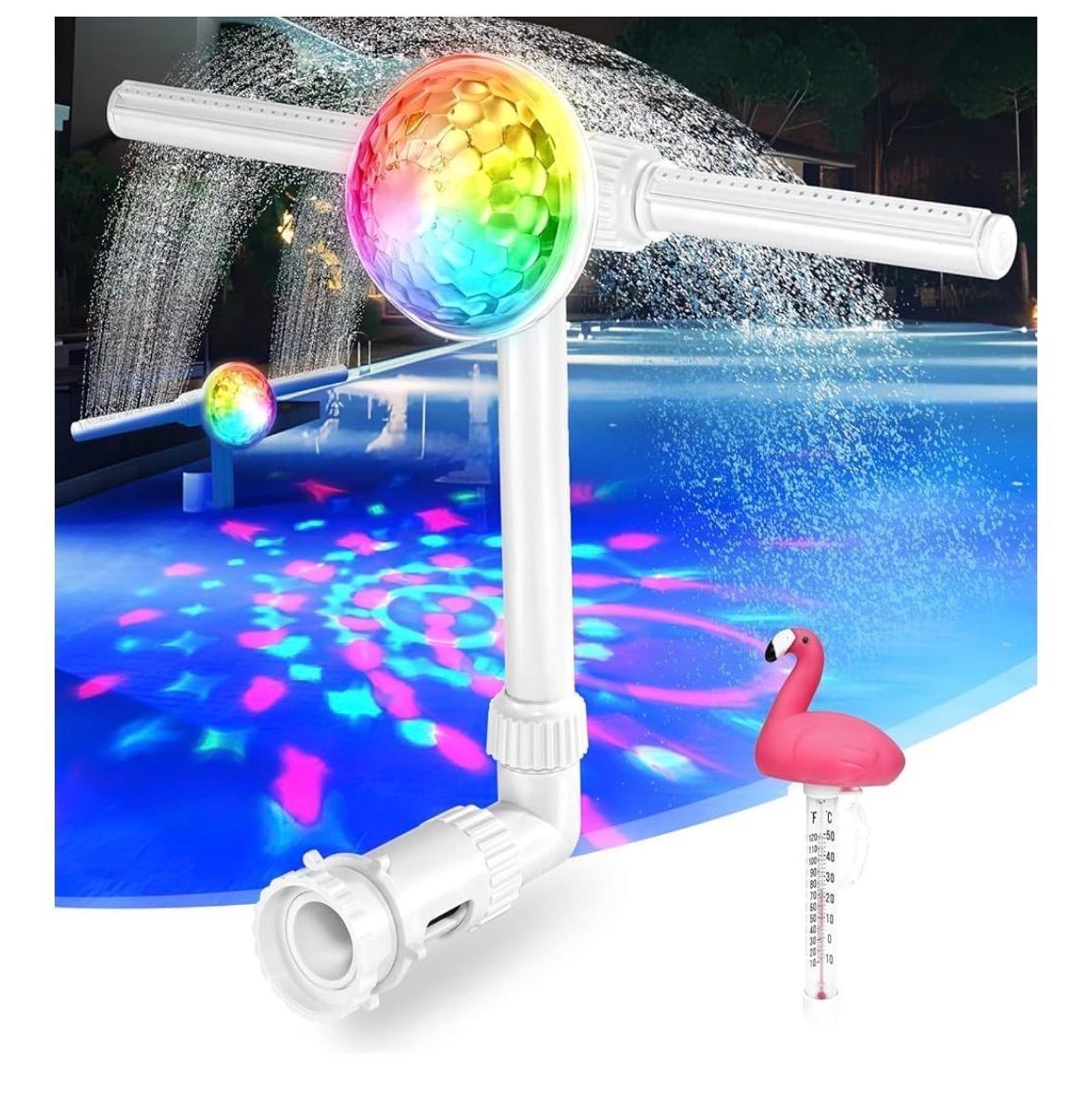 Waipfaru Pool Fountain with LED Lights, Above/Inground Pool Accessories