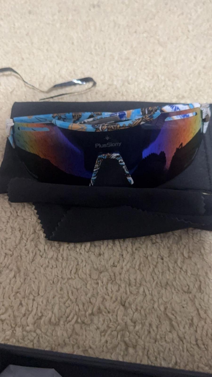 PlusSiony Sports Sunglasses for Men and Wome,UV400 Polarized SunWindproof (C