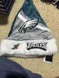 NFL Philadelphia Eagles Striped Embroidery Fleece Santa Hat For Christmas New!