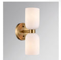 CLAXY Gold Wall Sconce Modern Bathroom Vanity Light with Milky White Glass 2-Lig
