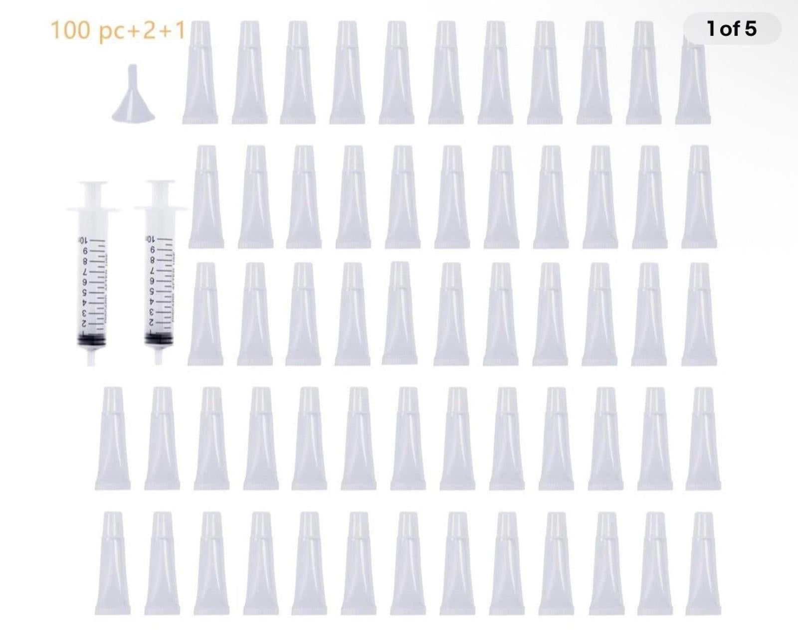 Togudot 100Pcs Lip Gloss Tubes, Clear Empty Lip Gloss Containers Refillable Tube