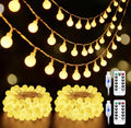 2 Pack USB Globe String Lights for Bedroom, 32.8 Feet 100 LED USB Fairy Lights w