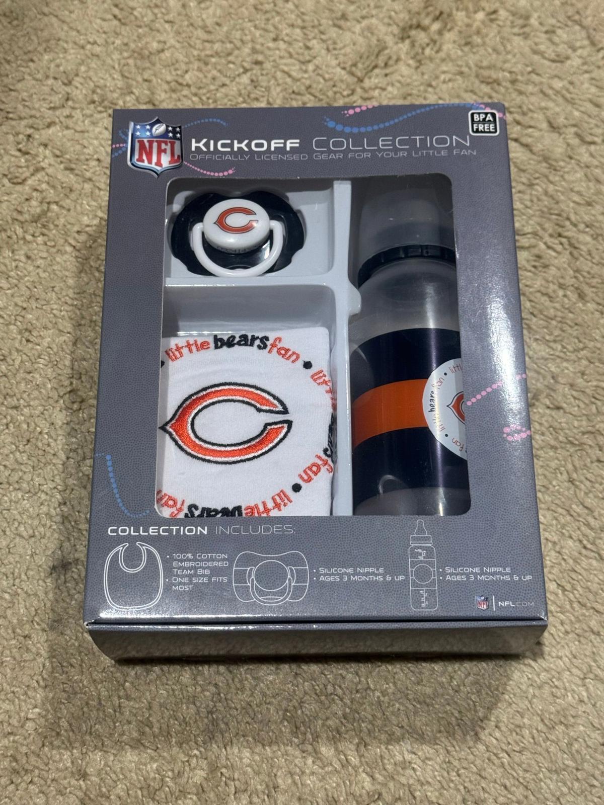 NFL Chicago Bears - 3pc Gift Set (Bottle, Bib & Pacifier) NEW
