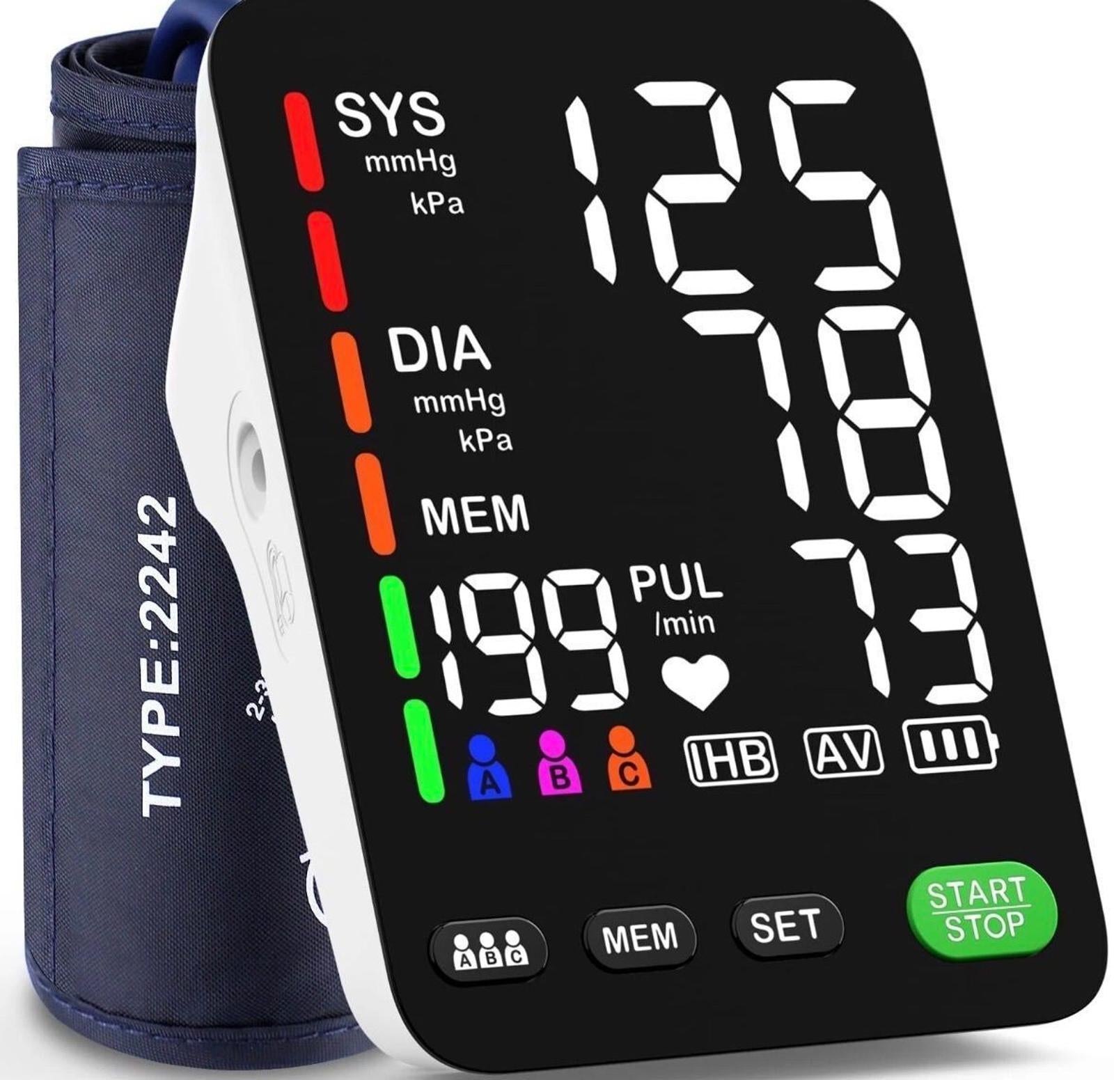 ADKING Blood Pressure Monitor Home Use Upper Arm LED Backlit Displ
