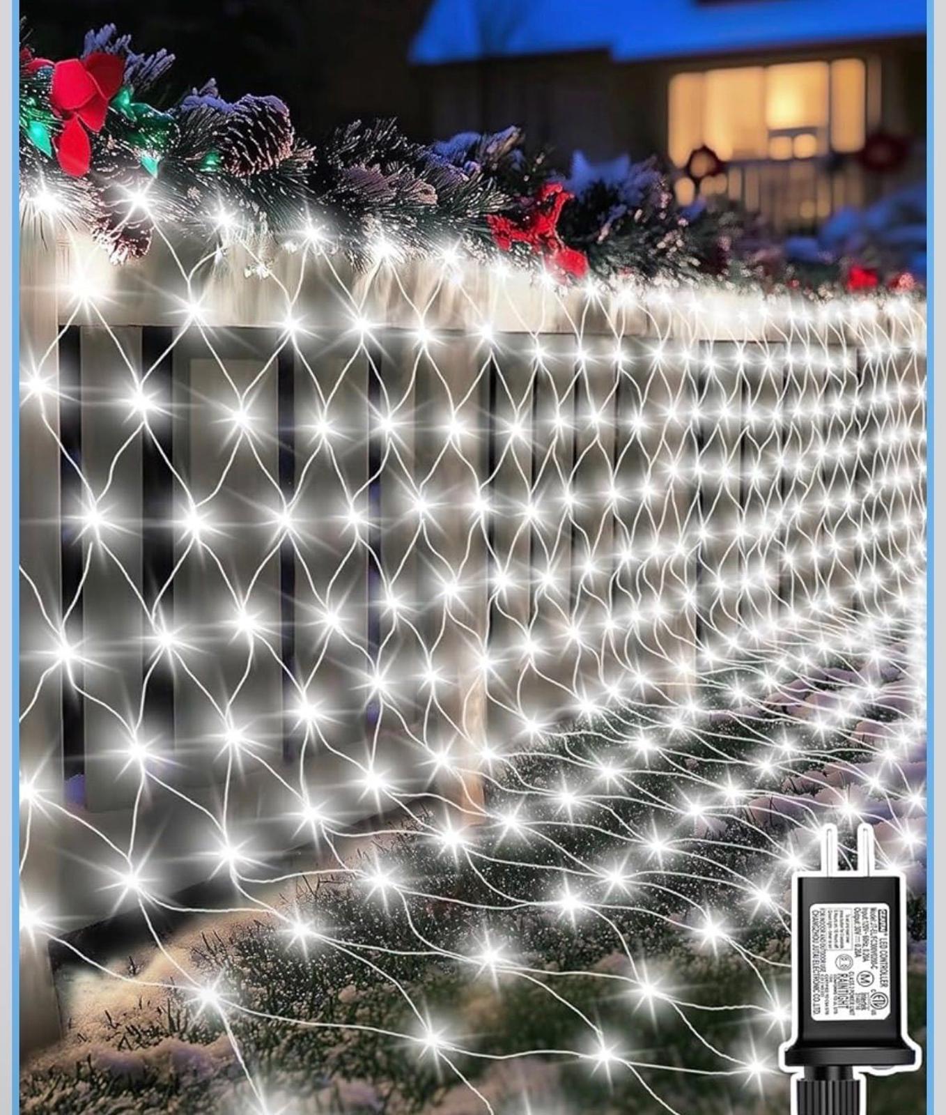 Coroor Christmas Net Lights 9.8ft x 6.6ft, 200 LED Outdoor Mesh Lights wit