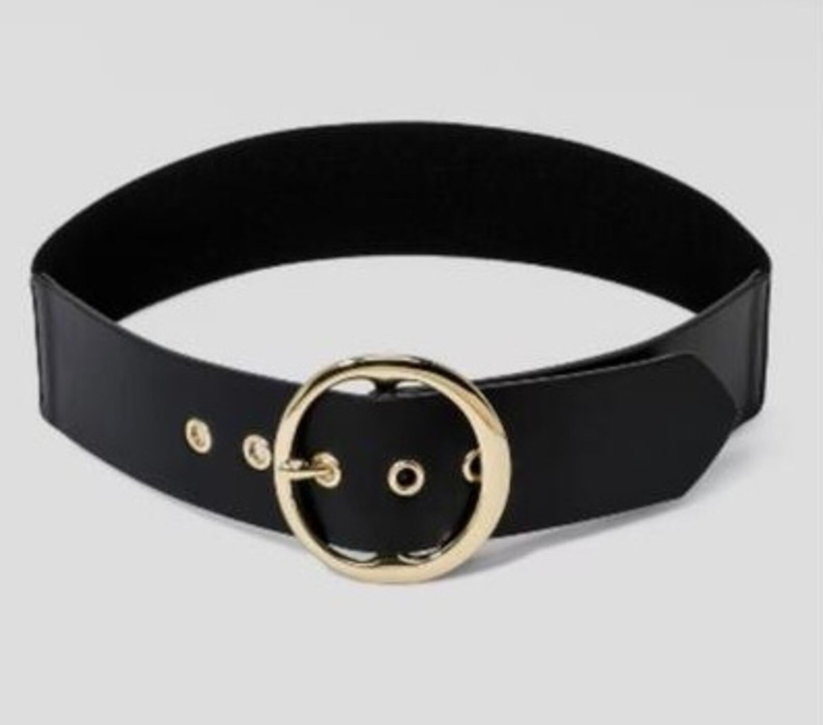 Women's Round Stretch Buckle Belt - Black L