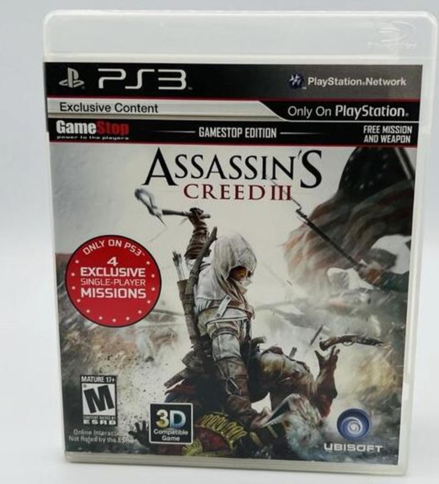 Assassin's Creed III GameStop Edition (Sony PlayStation 3 PS3) Complete Tested