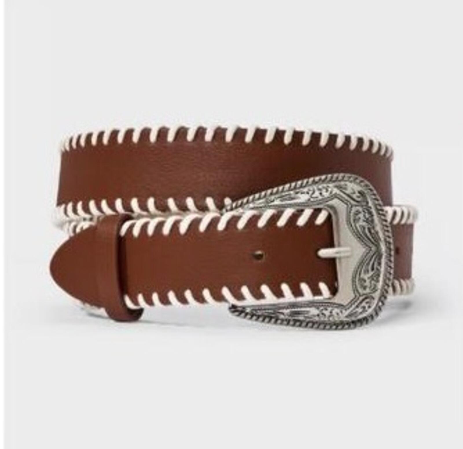 Western Belt - Wild Fable Brown M : Adjustable Strap, Buckle Closure, Solid