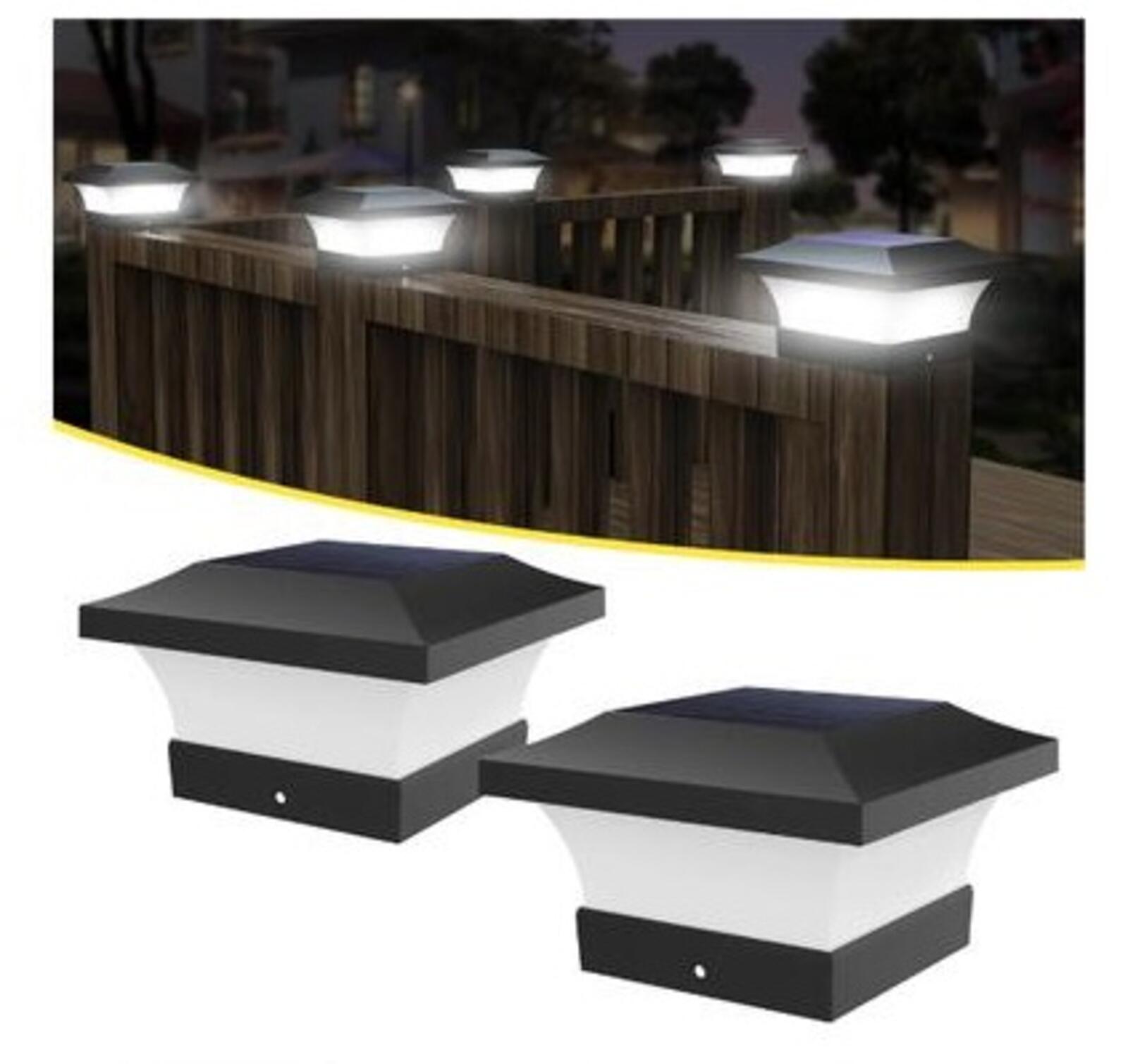 TSUN 4x4 inch Solar Post Caps Lights Cool White