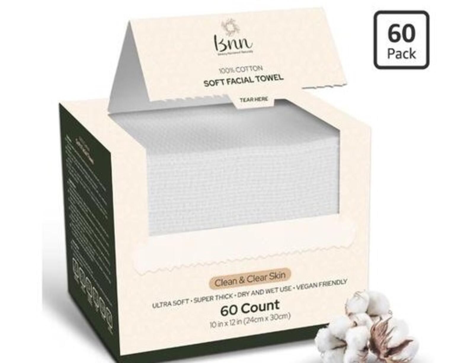 Soft Face Towelettes - 100% Organic Cotton, Super Thick Disposable Makeup Remov