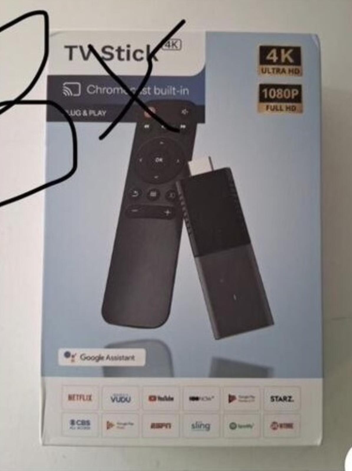 Smart TV Stick 4K 1080P Chromecast Built in Android TV Google Assistant Remote