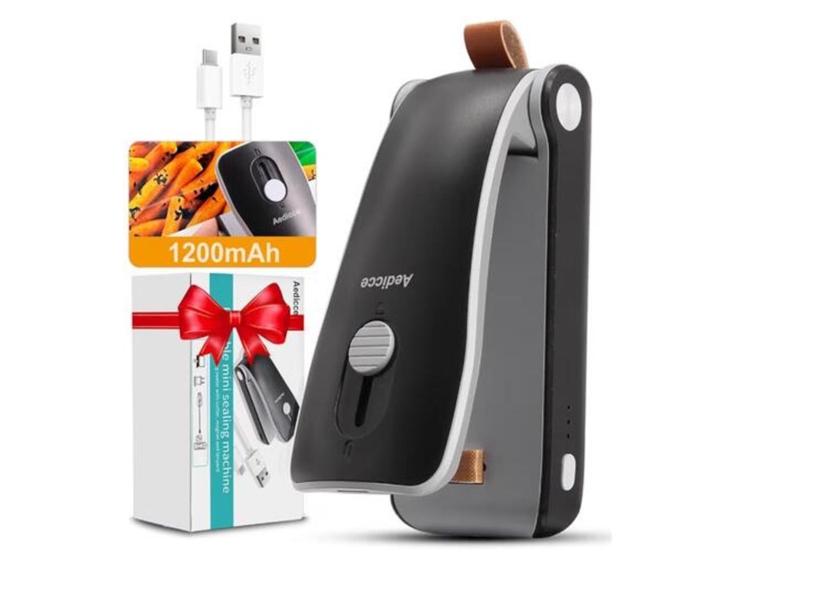 Mini Bag Single USB Rechargeable Chip Bag Sealer Heat Seal with Cutter