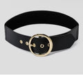 Women's Round Stretch Buckle Belt - Black M