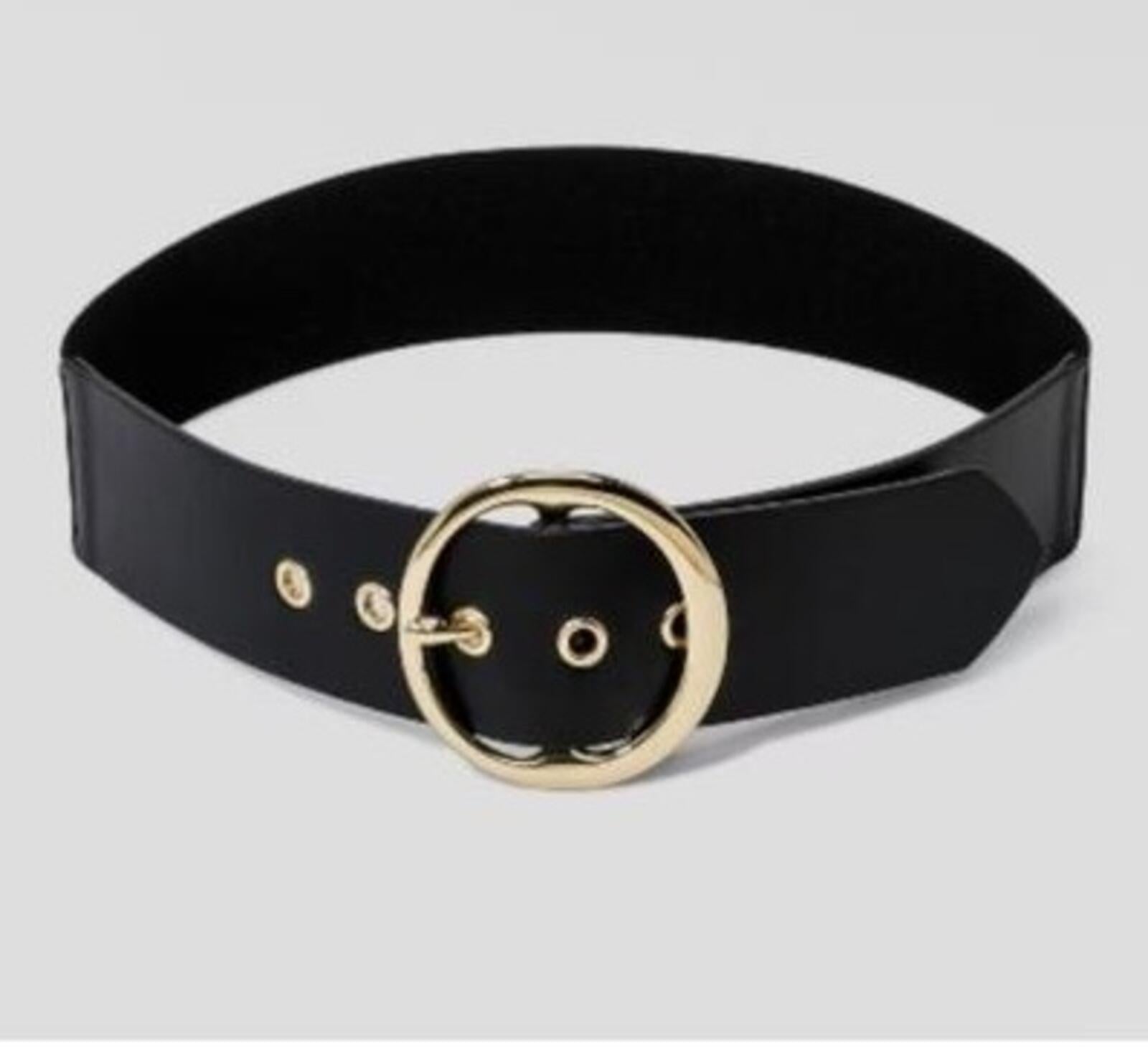 Women's Round Stretch Buckle Belt - Black M