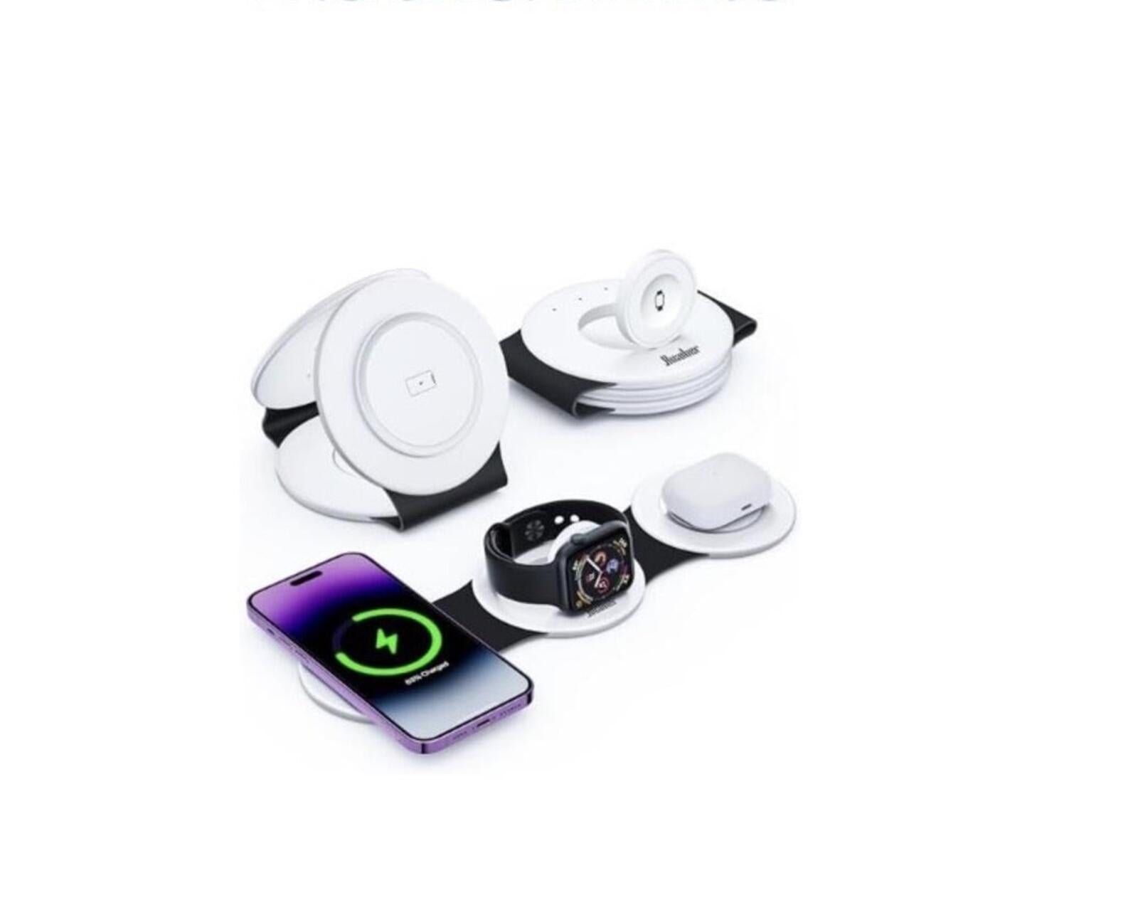 Hicober 3 in 1 Charging Station for Apple Devices - Foldable Travel Wireless