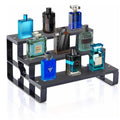 3 Tier Black Cologne Stand Organizer for Men - Wood Perfume Display Risers