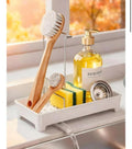 Plastic Sink Caddy, Rustproof Sponge Holder for Kitchen Sink with 304 Stainles